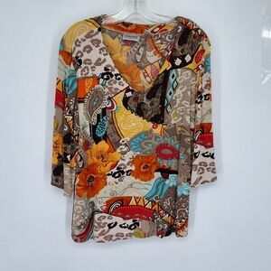 CHIVOS 2 (L) Colorful Patterned Women's Top